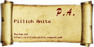 Pillich Anita névjegykártya