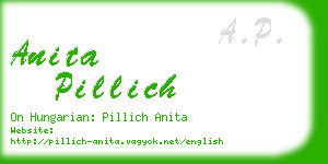 anita pillich business card